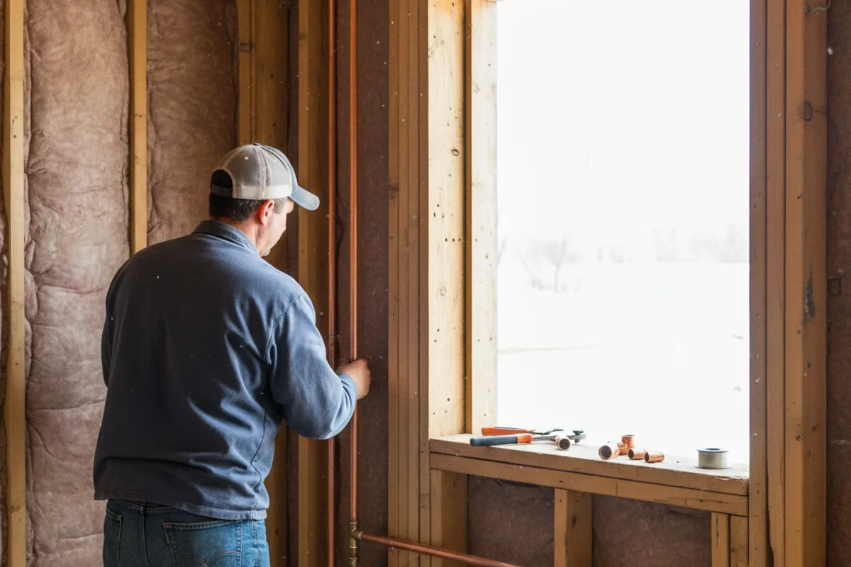 Licensed plumber running new copper supply lines in a Richlandtown home